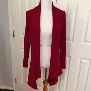 White House Black Market Rich Red Open Front Cardigan